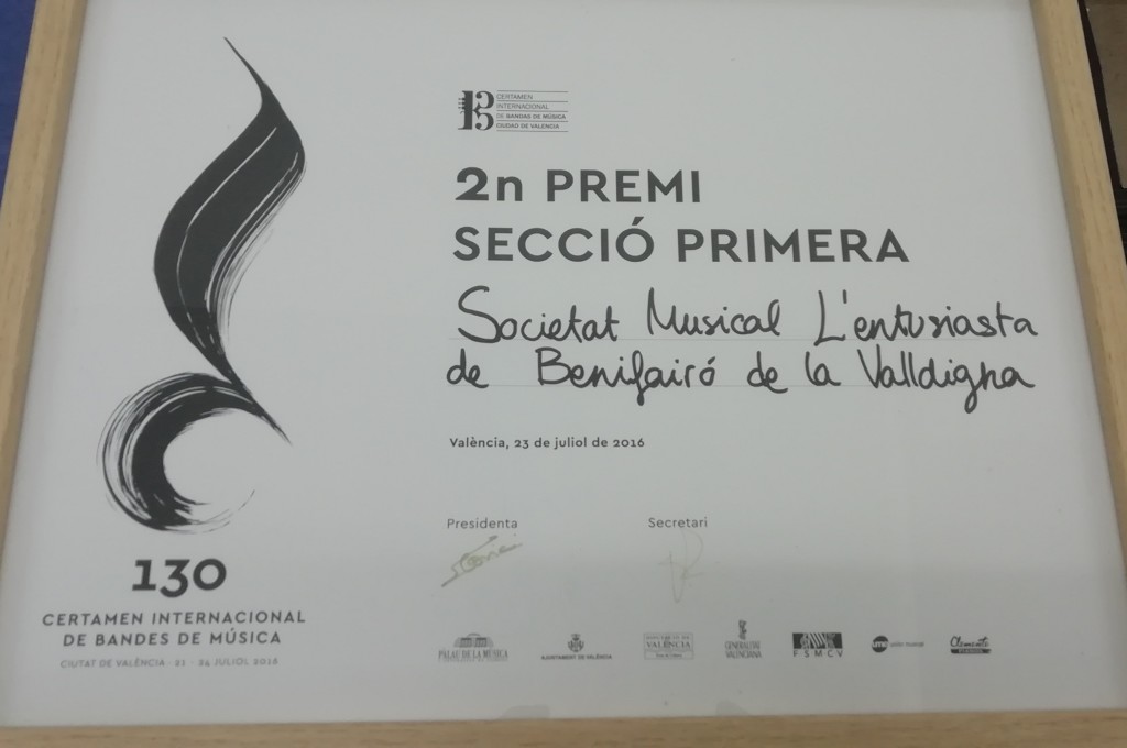 2016 Diploma del Certamen de València